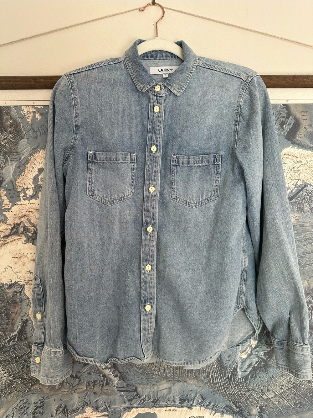Quince Blue Denim Button-Down Shirt Size Small